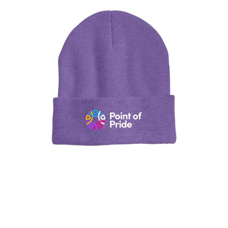 Point of Pride logo beanie, a Heather Purple Printed Cuffed Beanie