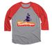 BiAD- Flamethrower Tees + Tanks, a Red and Premium Heather 3/4 Sleeve Baseball Tee