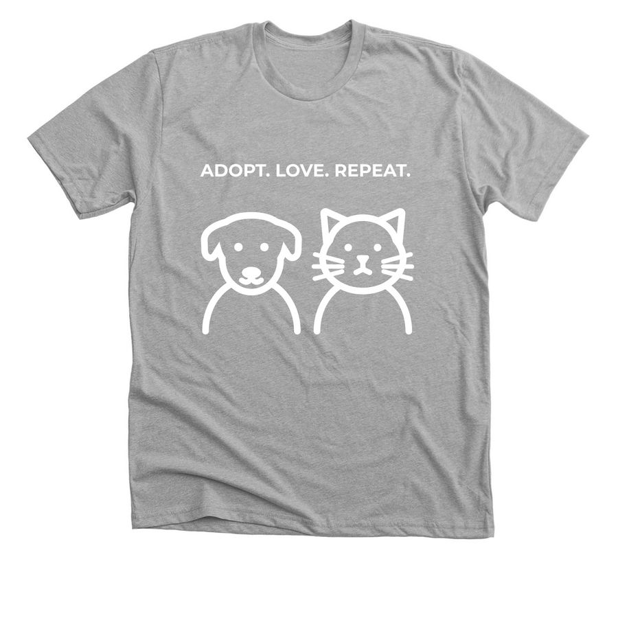 Adopt. Love. Repeat., a Athletic Heather Premium Unisex Tee