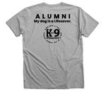 Alumni Shirt - Black Text, a Athletic Heather Premium V-Neck Tee (back-view)