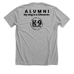 Alumni Shirt - Black Text, a Athletic Heather Premium Unisex Tee (back-view)