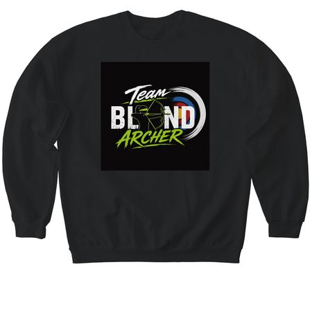 Team Blind Archer, a Black Softstyle Crewneck Sweatshirt