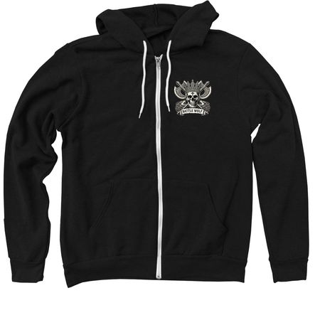 Battle Wolf Hoodie '25, a Black Zip Up Hoodie