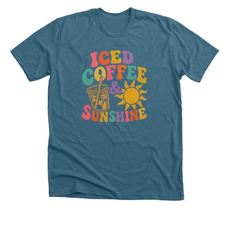 Iced Coffee & Sunshine&nbsp;, a Heather Deep Teal Premium Unisex Tee