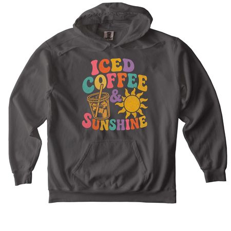 Iced Coffee & Sunshine&nbsp;, a Pepper Comfort Colors Pullover Hoodie