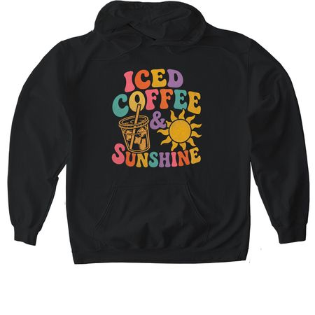 Iced Coffee & Sunshine&nbsp;, a Black Gildan Softstyle Pullover Hoodie