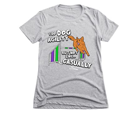 Not Casually Golden, a Dark Heather Grey Women's Slim Fit Tee
