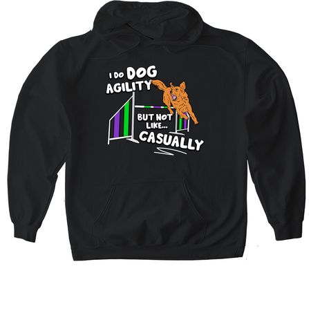 Not Casually Golden, a Black Gildan Softstyle Pullover Hoodie