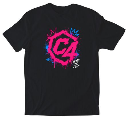 C4 Rad Tops, a Black Softstyle Cotton Tee