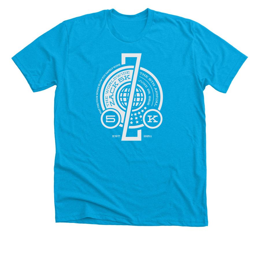 Zack 5K 2016, a Neon Blue Premium Unisex Tee