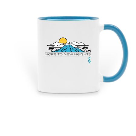 Hope to New Heights, a Light Blue Two-Tone Ceramic Mug