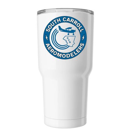 South Carroll Aeromodelers, a White Insulated Tumbler (back-view)