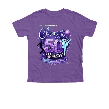 2026 G&G Studio Finale Shirt, a Heather Team Purple Premium Youth Tee