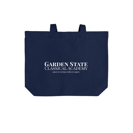 America 250 - tote, a River Blue Navy Cotton Canvas Tote Bag (back-view)