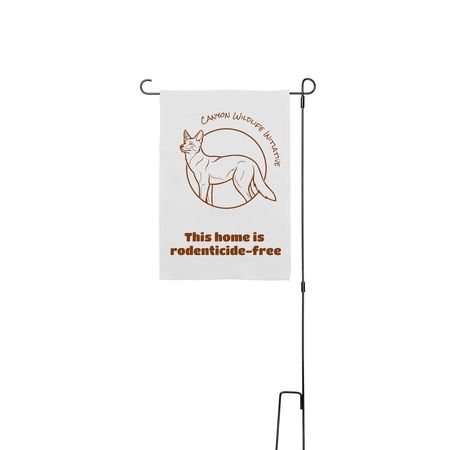 The Watcher, a White 12" x 18" Yard Flag with Stake