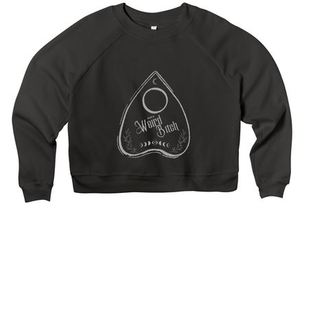 Just a Weird B*tch, a Black Women's Premium Cropped Raglan Sweatshirt