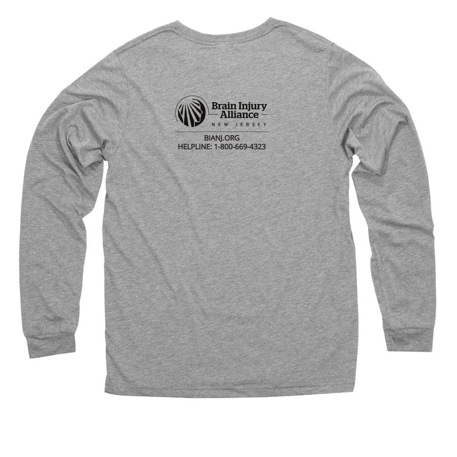 I Love Someone with a Brain Injury, a Premium Heather Triblend Long Sleeve Tee (back-view)
