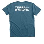 Terra Madre 2026 SFUSA T-shirt, a Heather Deep Teal Premium V-Neck Tee (back-view)