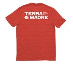Terra Madre 2026 SFUSA T-shirt, a Desert Sun Allmade Eco Triblend Unisex Tee (back-view)