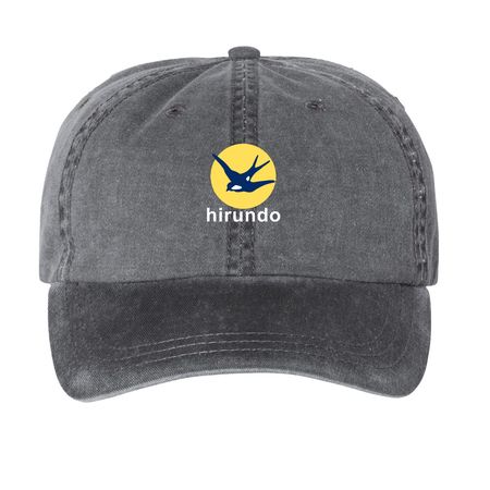 OG Hirundo Hats, a Black Printed Pigment Dye Baseball Cap