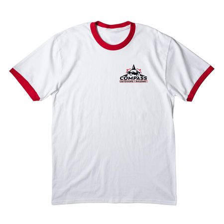 COR Just for the Dirt, a White/ Red Cotton Ringer Tee