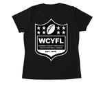 WCYFL&nbsp;, a Black Women's Performance Tee (back-view)