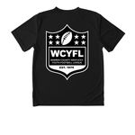 WCYFL&nbsp;, a Black Youth Performance Tee (back-view)