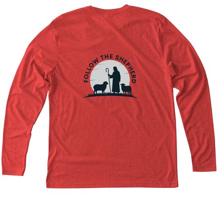 Follow the Shepherd RFK 204, a Vintage Red Triblend Long Sleeve Tee