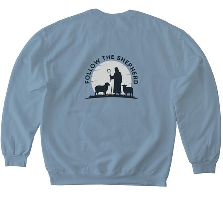 Follow the Shepherd RFK 204, a Stone Blue Softstyle Crewneck Sweatshirt