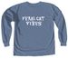 Feral Cat Vibes, a Blue Jean Comfort Colors Long Sleeve Tee (back-view)