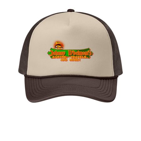 Truckin' with D'belmont!, a Stone/ Coffee Bean Printed Foam Trucker Hat