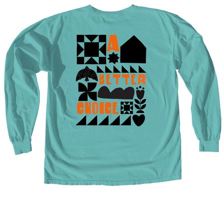 Long Sleeve, a Seafoam Comfort Colors Long Sleeve Tee (back-view)