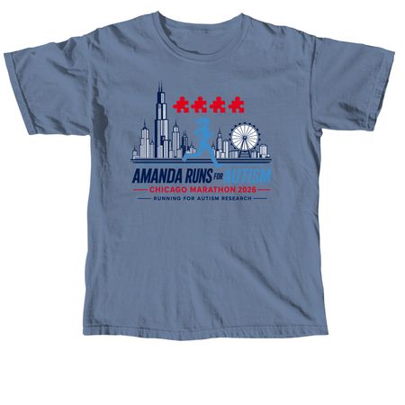 AK Runs for Autism, a Blue Jean Comfort Colors Unisex Tee