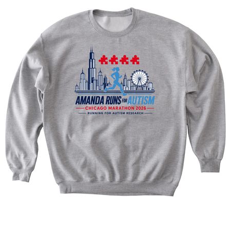 AK Runs for Autism, a Sport Grey Softstyle Crewneck Sweatshirt