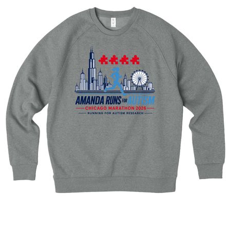 AK Runs for Autism, a Aluminum Grey Heather Allmade Organic CVC Crewneck Sweatshirt