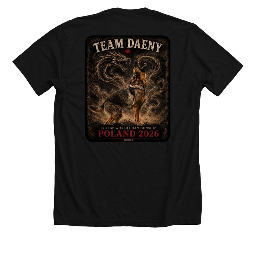 Go Team Daeny - Protection Collection, a Solid Black Blend Premium Unisex Tee (back-view)