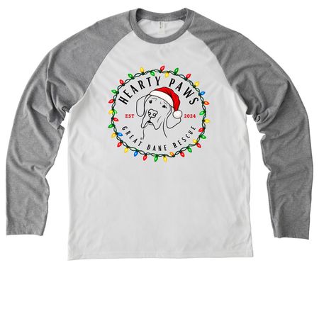 2026 Holiday Merch, a Aluminum Grey/ Bright White Allmade Eco Triblend Colorblock Raglan Long Sleeve Tee