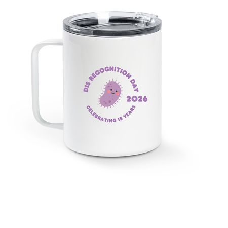 My Jam Travel Mug, a White Stainless Steel Travel Mug (back-view)