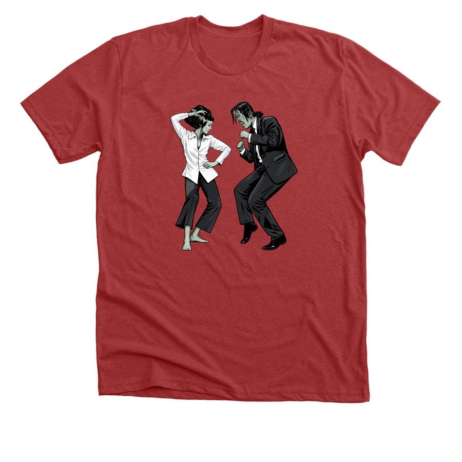Pulp Frankenstein Halloween T-Shirt, a Heather Canvas Red Premium Unisex Tee