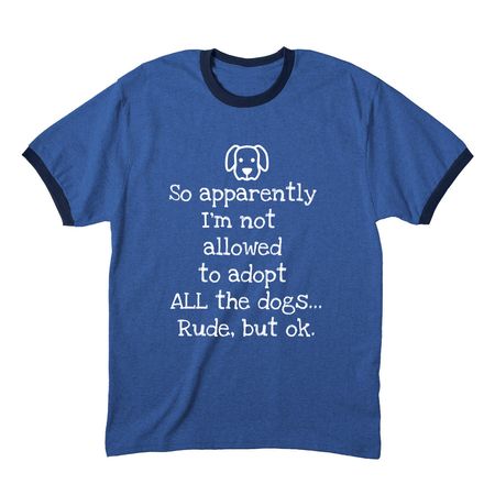 All the Dogs, a Heather Royal/ Navy Cotton Ringer Tee