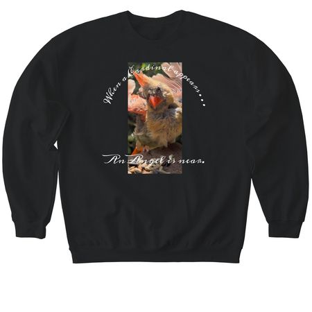 When a Cardinal appears. &nbsp;, a Black Softstyle Crewneck Sweatshirt