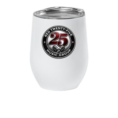 Red Twenty Five Music Group Insulated Tumbler, a White Insulated Wine Cup