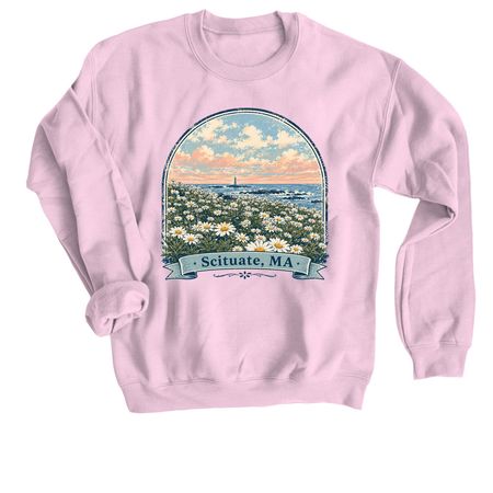 Scituate Vibes! - Minot Daisies, a Light Pink Crewneck Sweatshirt