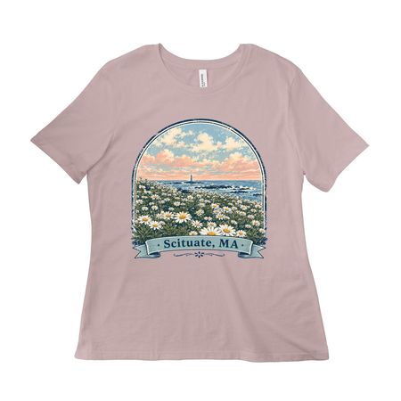 Scituate Vibes! - Minot Daisies, a Pink Gravel Women?s Relaxed Cotton Tee