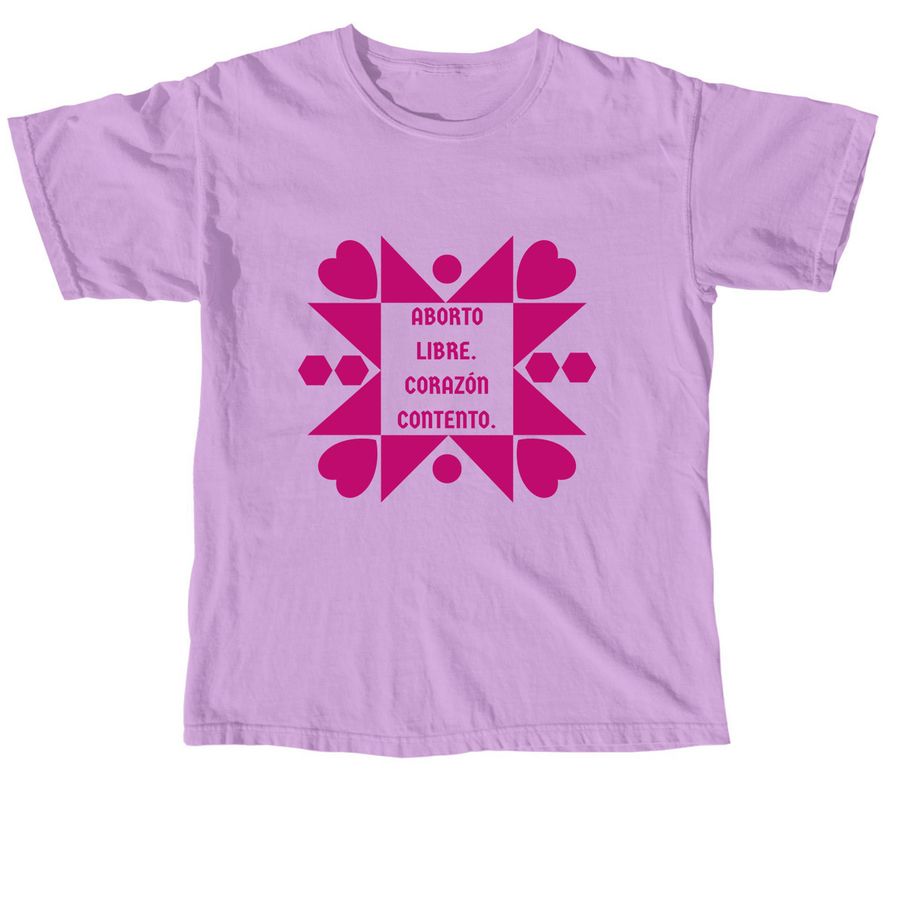 Aborto Libre. Corazon Contento., a Neon Violet Comfort Colors Unisex Tee