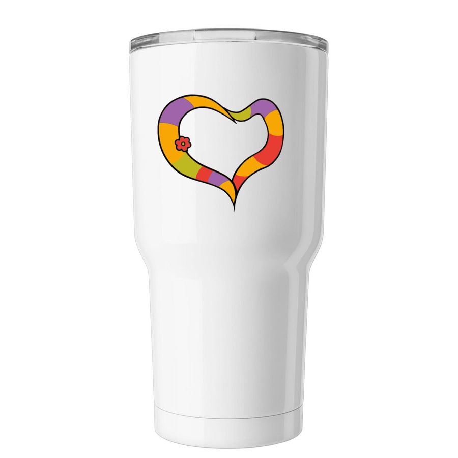 Tumbler, a White Insulated Tumbler (back-view)