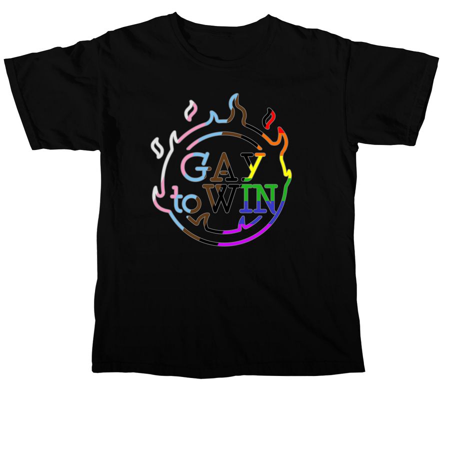 GAY TO WIN 2026, a Black Comfort Colors Unisex Tee