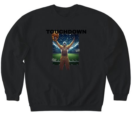 TOUCHDOWN, a Black Softstyle Crewneck Sweatshirt