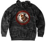 RedRum MC Kona Dynamic Hoodies, a Black Camo Heavyweight Camo Pullover Hoodie (back-view)