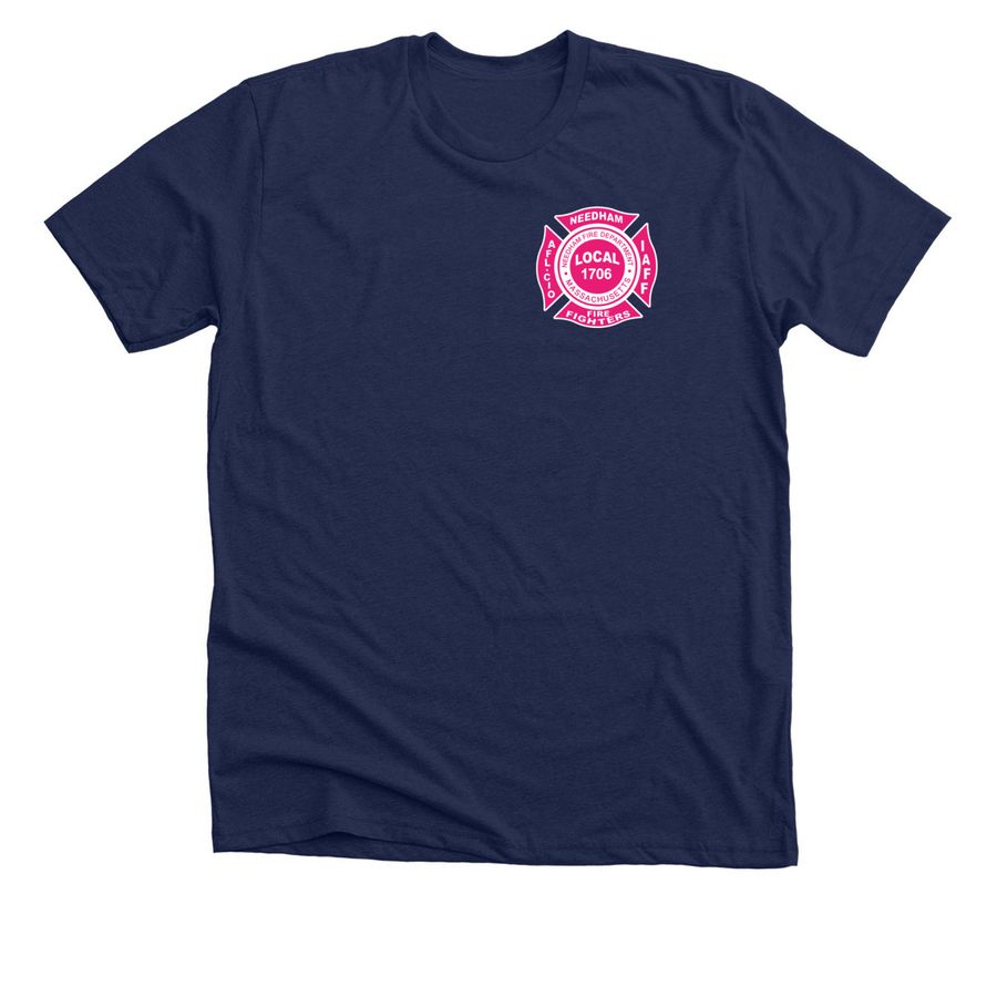 Needham Firefighters Fight Cancer 2026, a Solid Navy Blend Premium Unisex Tee